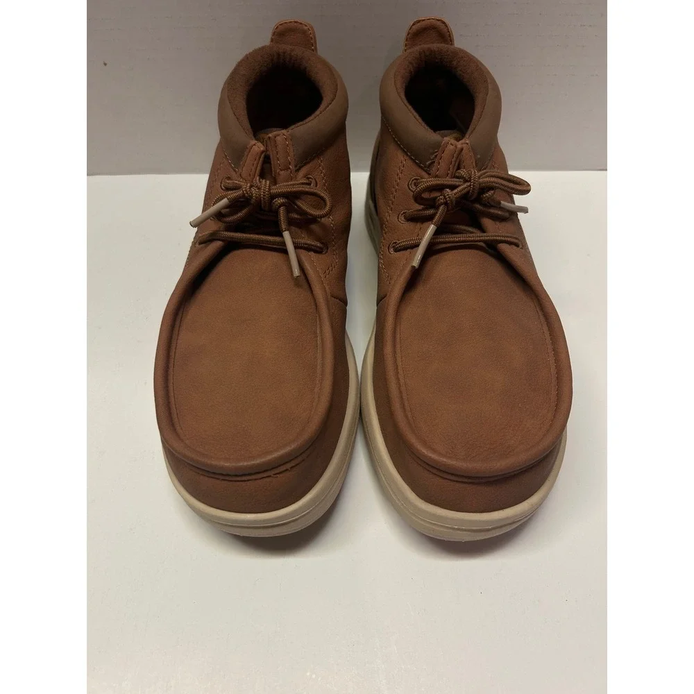 Hey Dude Mens Size 8 Brown Leather Lace Up Ankle Chukka Boots‎ Casual Shoes